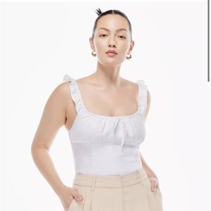 NWT Aritzia Wilfred Boheme Linen Bustier Top